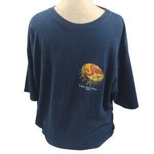 Yazbek Cabo San Lucas Sol Beer T-Shirt 2XL Navy Blue 100% Cotton Made In Mexico